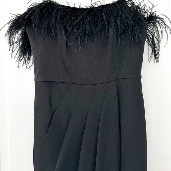 Aidan Mattox Strapless Feather Dress (6) - Picture 9 of 11